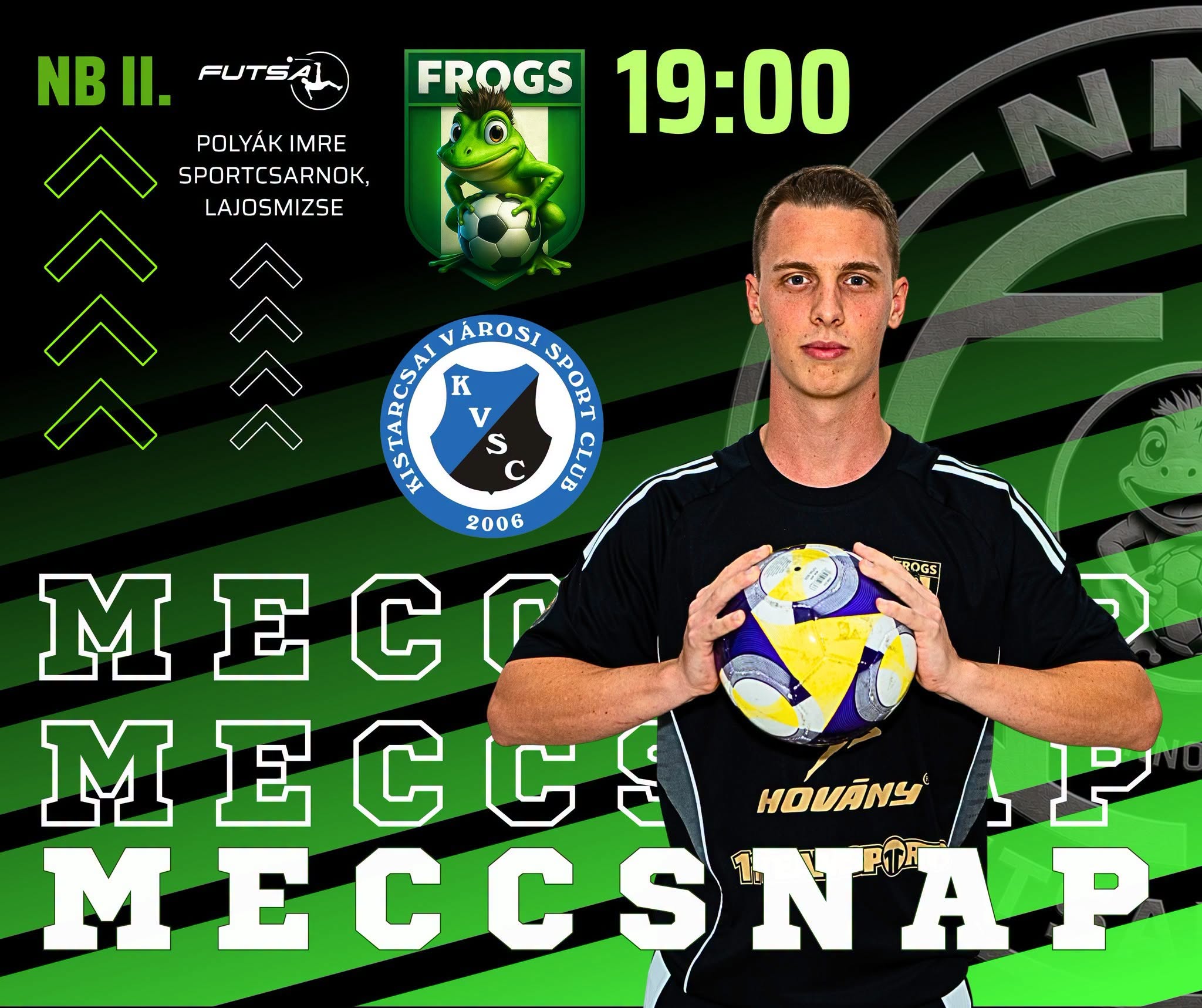 NNC Frogs futsal mérkőzés beharangozója a Kistarcsai VSC ellen, 2026. szeptember 14., 19:00, Polyák Imre Sportcsarnok